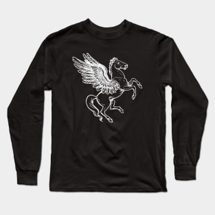 Medieval Heraldic Pegasus Long Sleeve T-Shirt